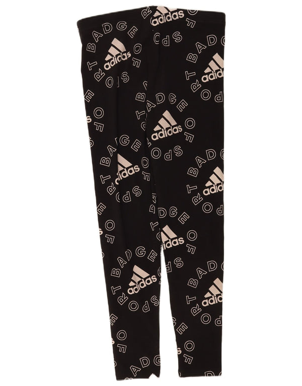 Adidas Graphic Leggings til kvinder UK 16/18 Large Black Bomuld