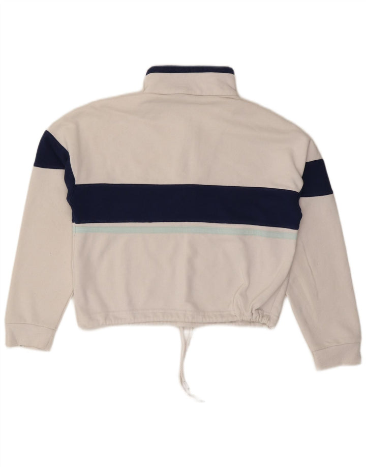 SERGIO TACCHINI Dame Oversized Crop Sweatshirt Jumper UK 6 XS Hvid