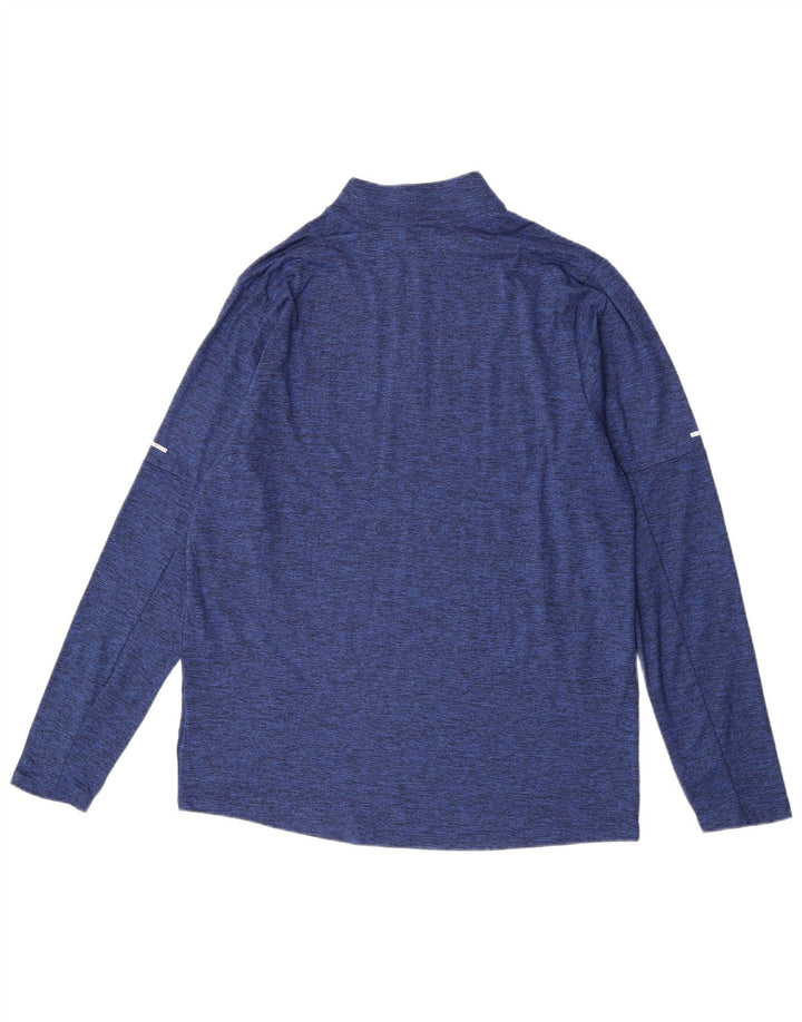Nike Herre Dri Fit Pullover med lynlås-hals Træningsdragt Top Stor Blå Flecked
