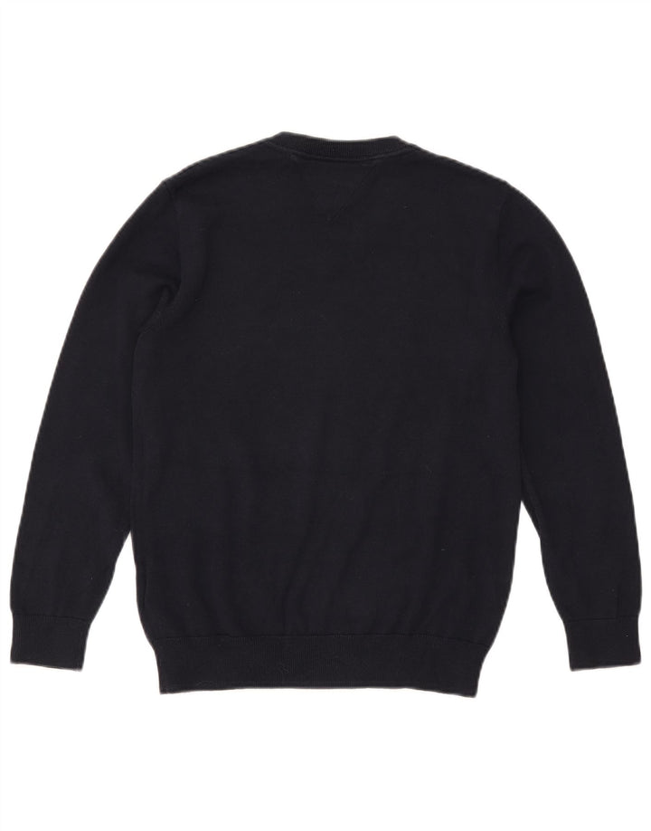 TOMMY HILFIGER drenge sweater med v-hals 11-12 år marineblå bomuld