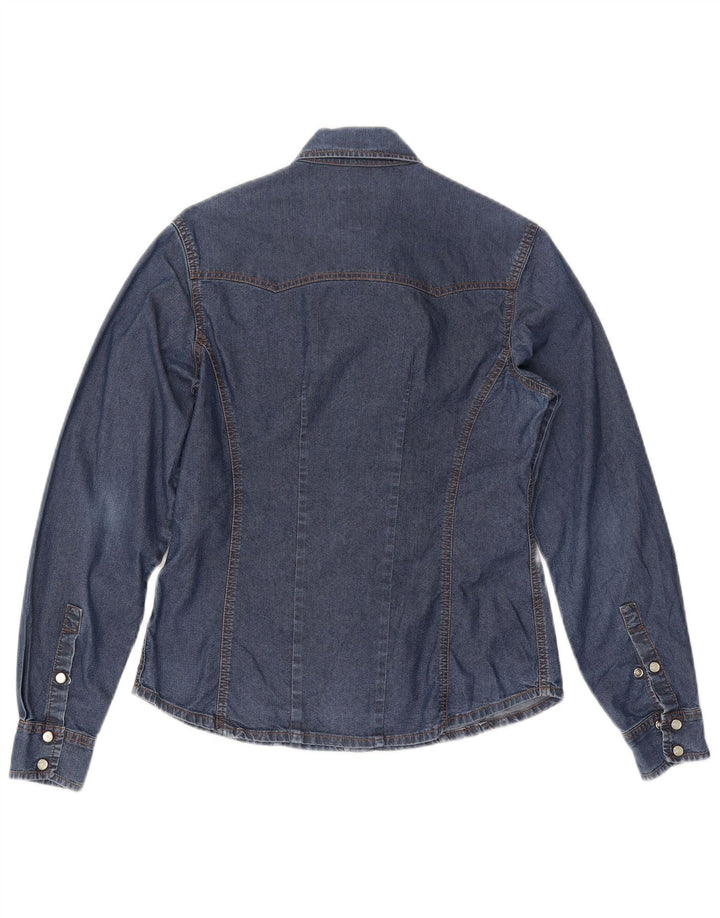 BOOSLEY Dame Denim Shirt UK 12 Medium Blue Cotton