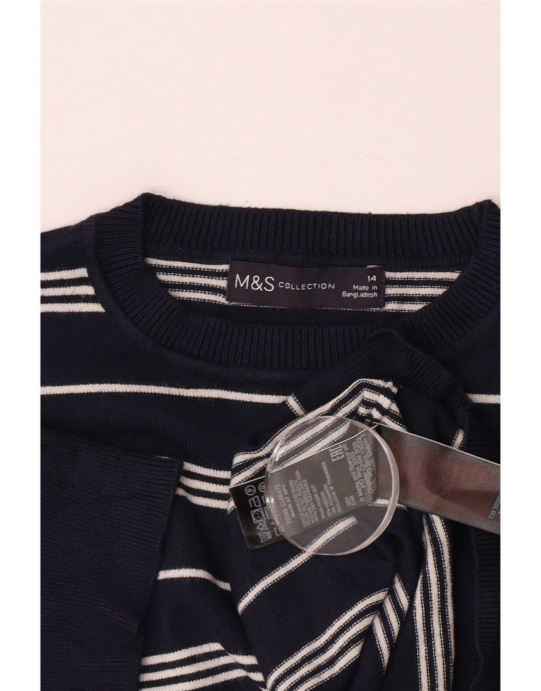 Marks & Spencer Dame sweater med rund hals DK 14 Medium Navy Blue