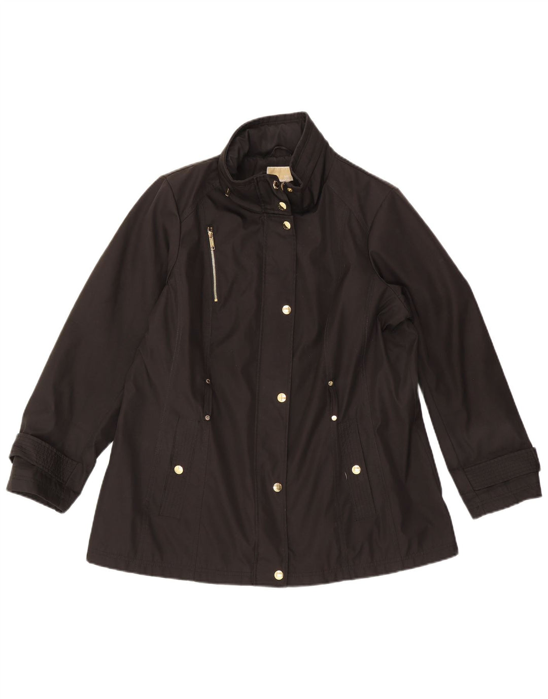 Michael Kors Dame Hooded Utility Jacket UK 18 XL Sort Polyester