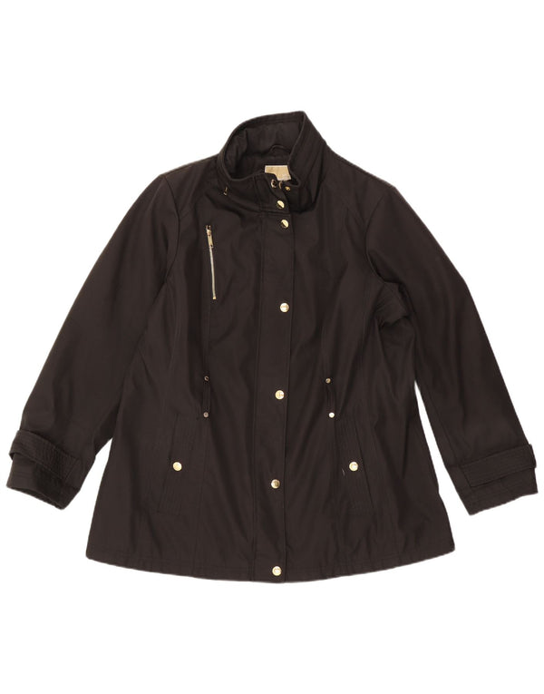 Michael Kors Dame Hooded Utility Jacket UK 18 XL Sort Polyester