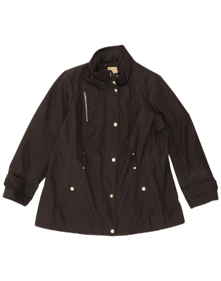 Michael Kors Dame Hooded Utility Jacket UK 18 XL Sort Polyester