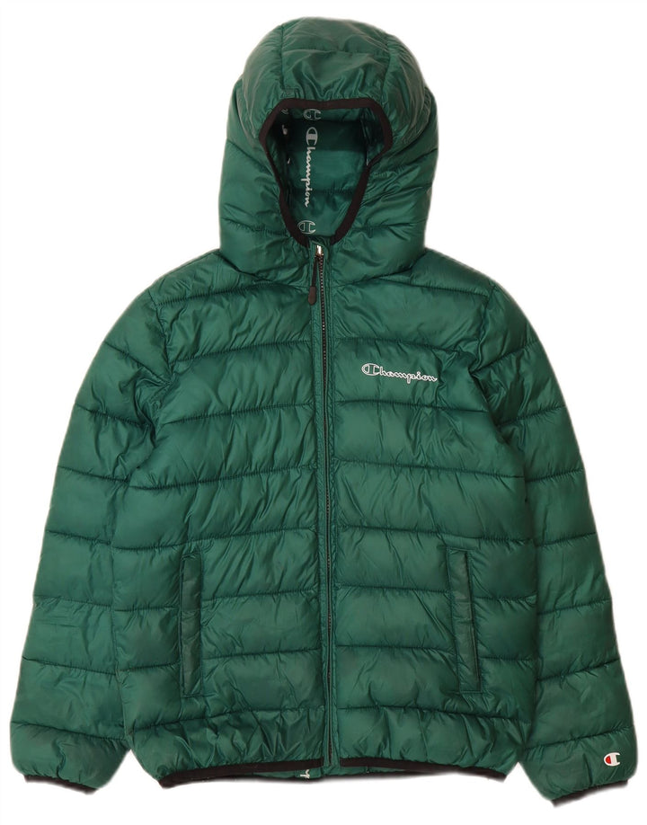 Champion drenge hættepolstret jakke 9-10 år mellemgrøn polyester