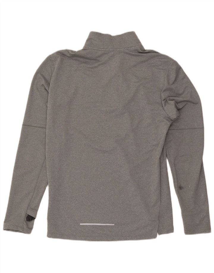 Nike Herre Dri Fit Pullover med lynlås-hals Træningsdragt Top Lille grå polyester