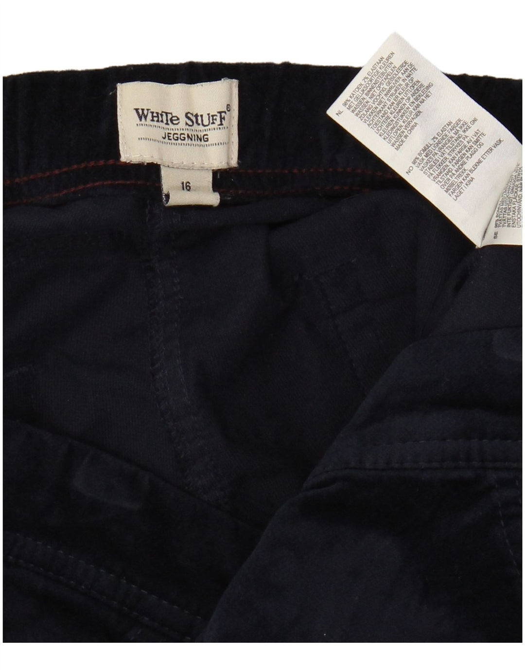 WHITE STUFF Kvinders Velvet Casual Bukser UK 16 Large W32 L30 Navy Blue