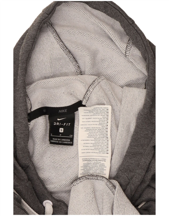 Nike Herre Dri Fit Grafisk Hoodie Jumper Lille Grå Polyester