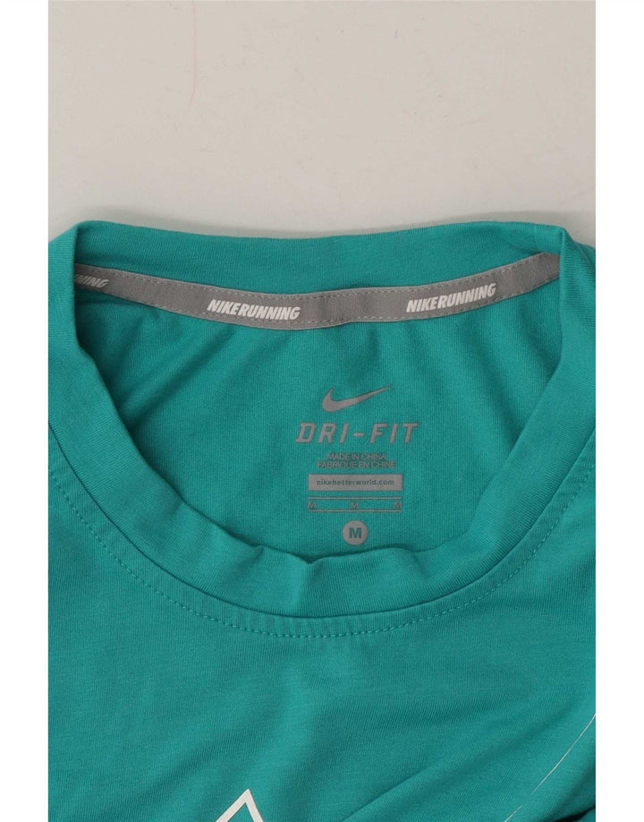 Nike Dame Dri Fit Grafisk Vest Top UK 14 Medium Turkis Colourblock