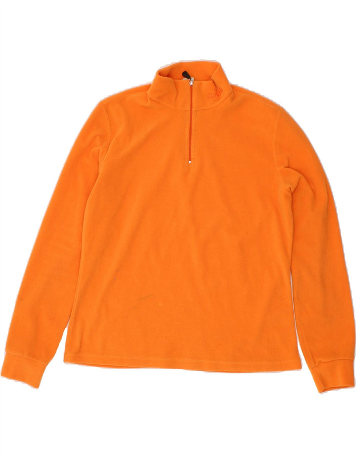 COLMAR Womens Zip Neck Fleece Jumper UK 12 Medium Orange Polyester Vintage Colmar and Second-Hand Colmar from Messina Hembry 