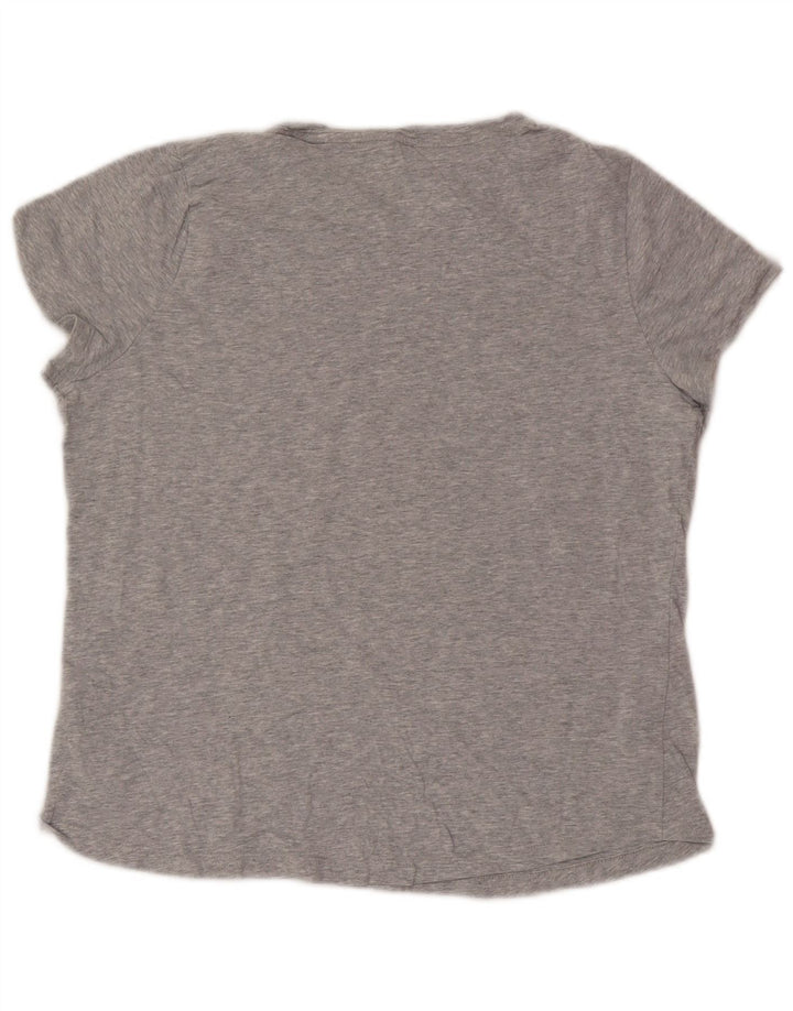 Puma Dame T-Shirt Top UK 16 Stor Grå Bomuld
