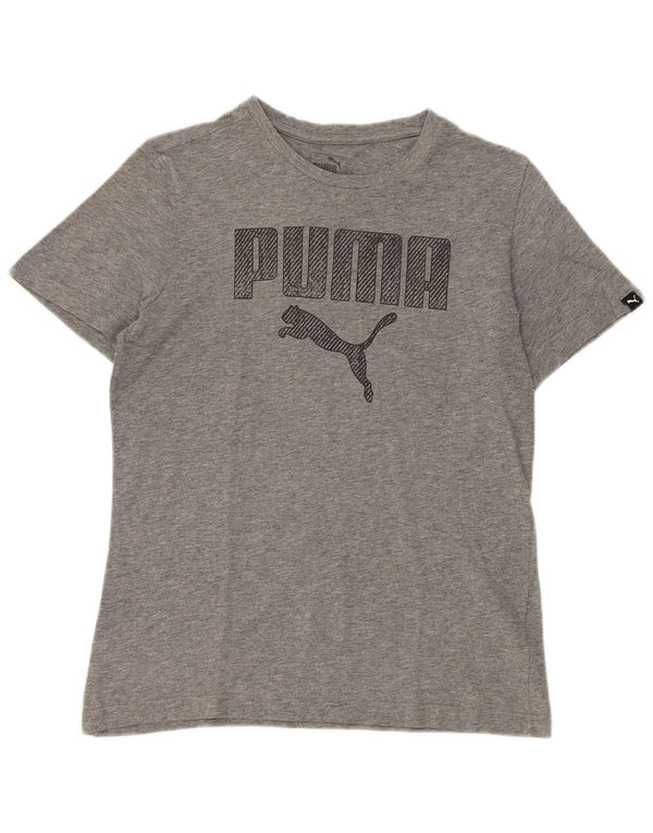 Puma Boys Grafisk T-Shirt Top 12-13 år Grå Flecked