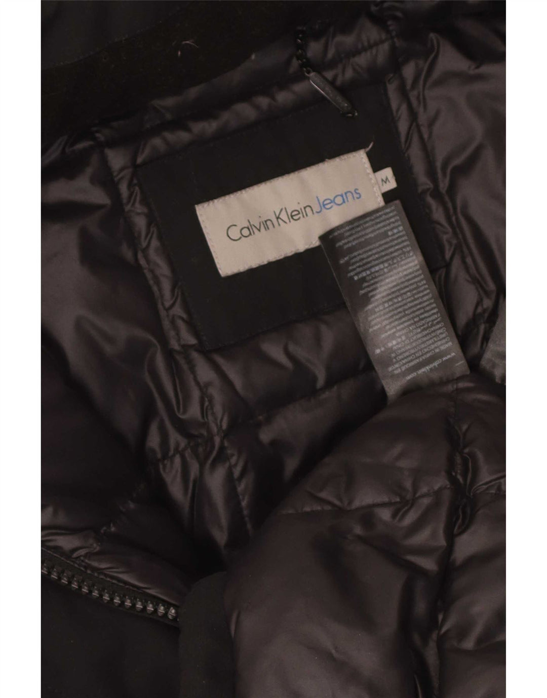 Calvin Klein Jeans Dame Hooded Windbreaker Coat UK 14 Medium Black