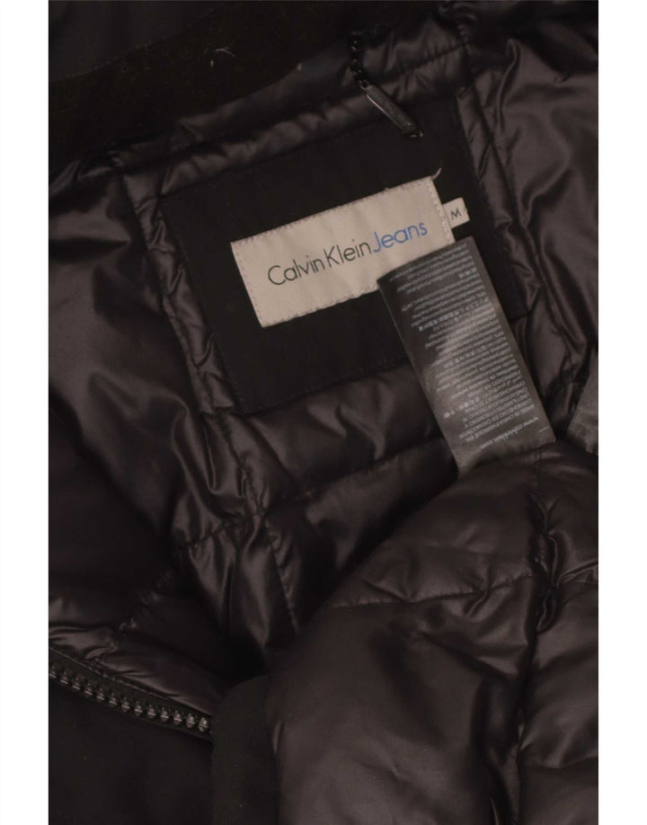 Calvin Klein Jeans Dame Hooded Windbreaker Coat UK 14 Medium Black