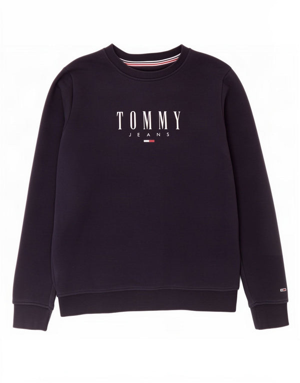 Tommy Hilfiger Dame Grafisk Sweatshirt Jumper UK 14 Medium Navy Blue