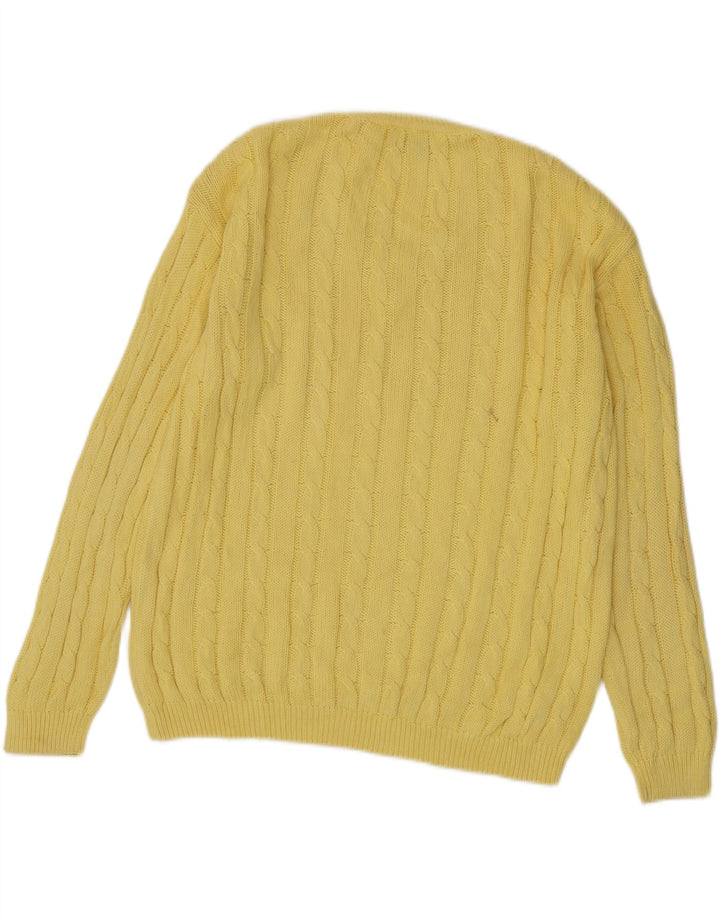 MARRONETTO Herre V-hals sweater Medium Gul Bomuld