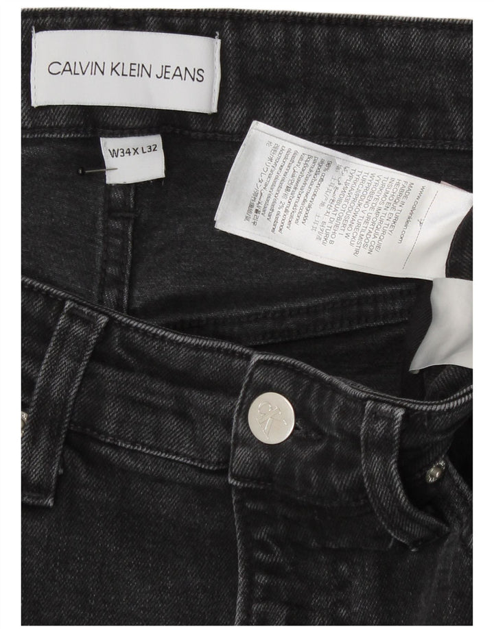 Calvin Klein Herre Graphic Slim Jeans W34 L32 Grå Bomuld