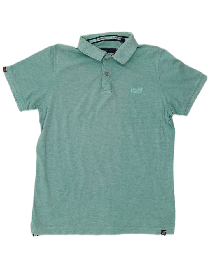 Superdry herre poloshirt 2XL turkis bomuld
