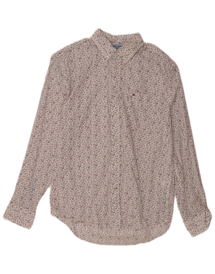 Tommy Hilfiger Herreskjorte Stor hvid blomstret bomuld