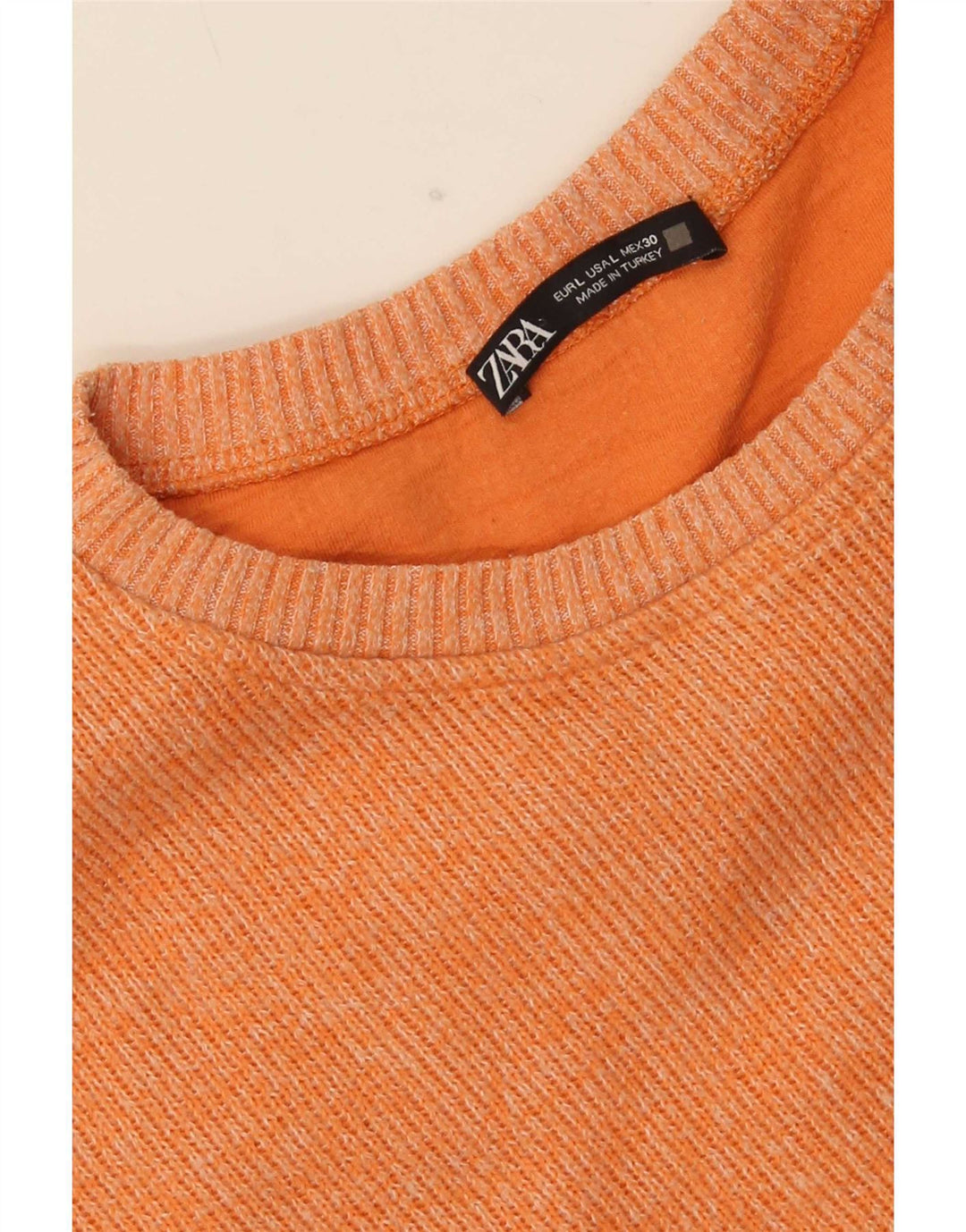 Zara Dame Crop Top Langærmet UK 16 Large Orange