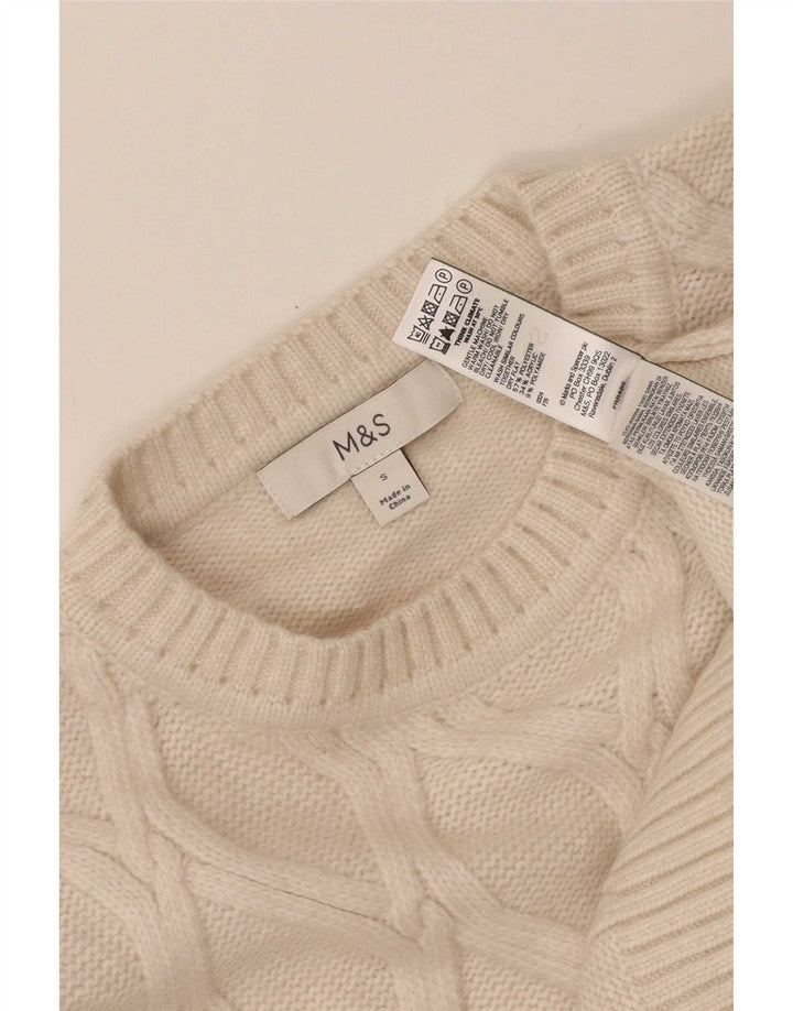 Marks & Spencer Herre sweater med rund hals, lille beige polyester