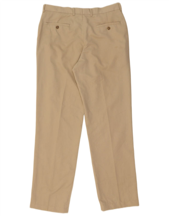 Marks & Spencer Straight Chino Bukser til mænd W34 L33 Beige Polyester