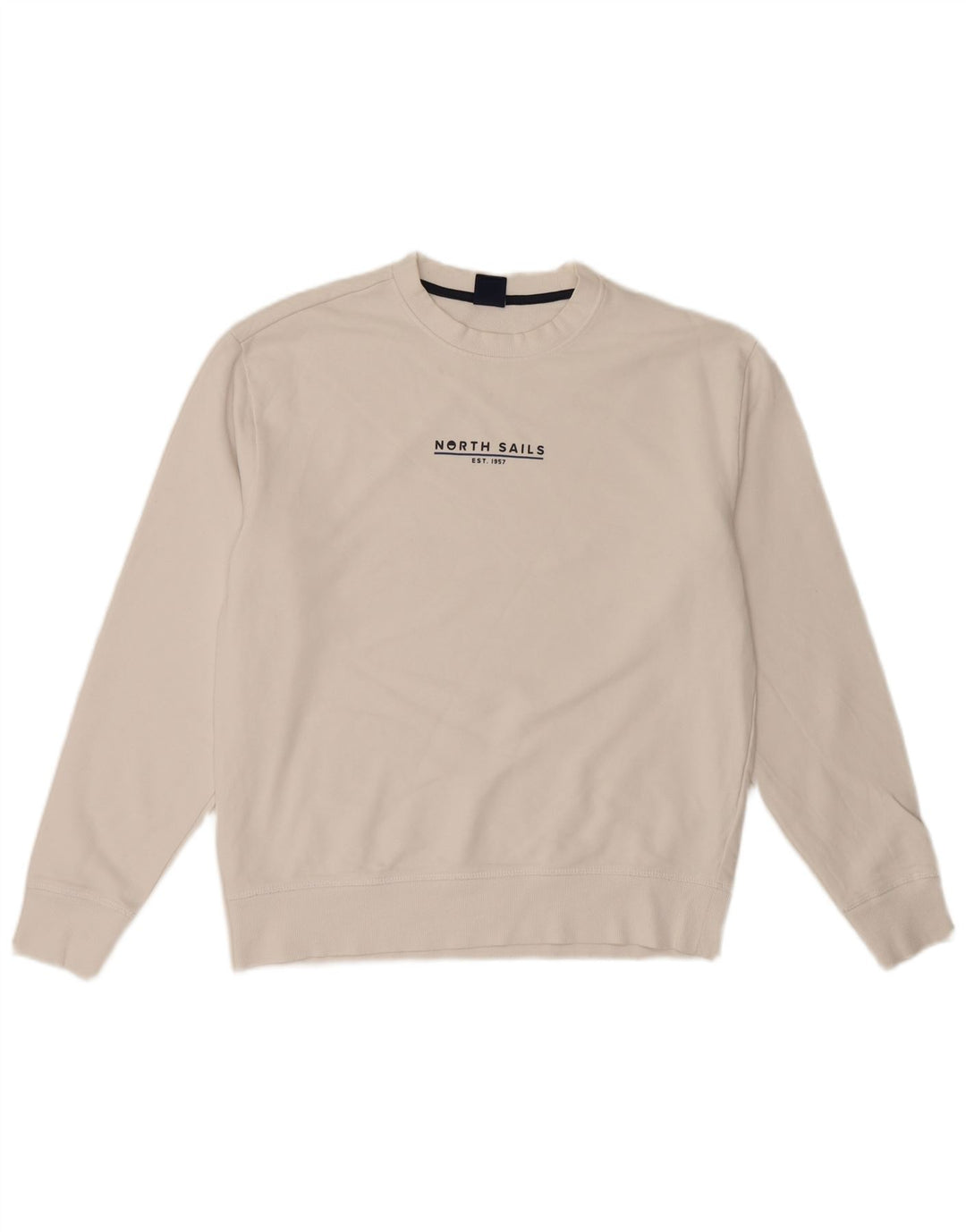 North Sails Herre Grafisk Sweatshirt Jumper Lille Hvid Bomuld