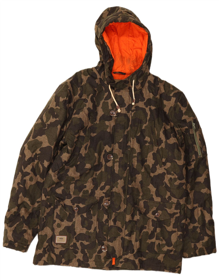 Vans Herre Hooded Windbreaker Jacket UK 52 XL Khaki Camouflage Polyester