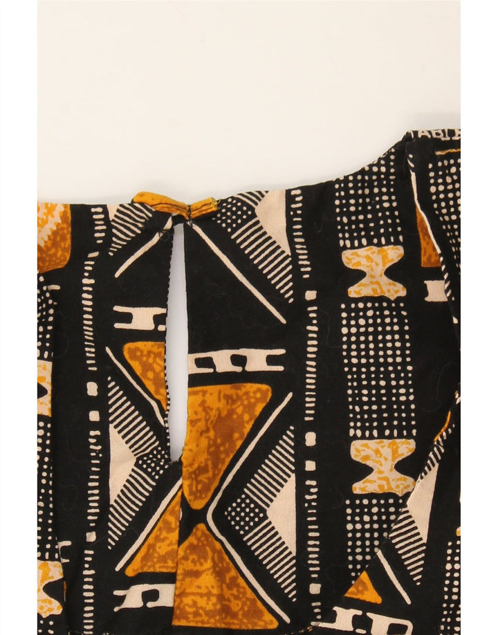 VINTAGE Womens Tent Dress UK 12 Medium Black Geometric