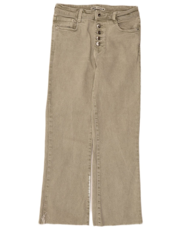 Zara Dame Straight Jeans EU 36 XS W26 L26 Grå Bomuld
