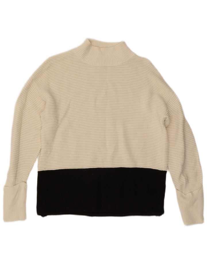 Marks & Spencer Dame Turtle Neck Jumper Sweater UK 12 Medium Off White