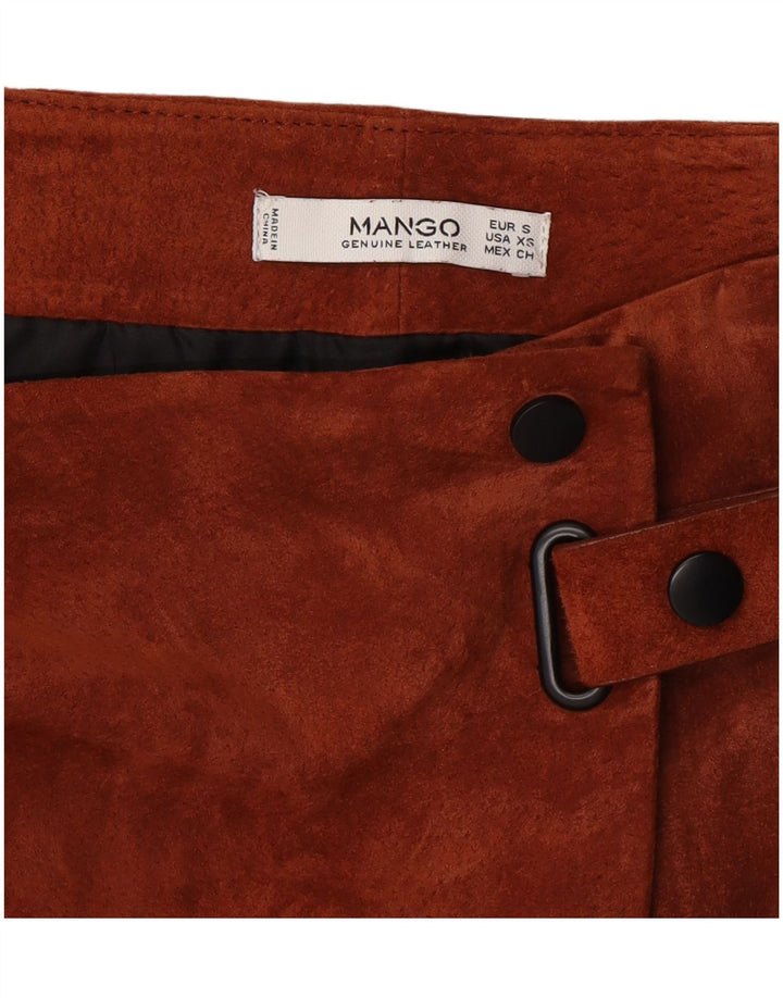 Mango Dame Ruskind Wrap Nederdel Lille W26 Brun