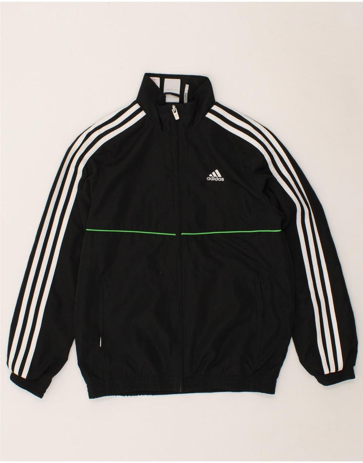 ADIDAS Boys Climalite Tracksuit Top Jacket 11-12 Years Black Polyester Vintage Adidas and Second-Hand Adidas from Messina Hembry 
