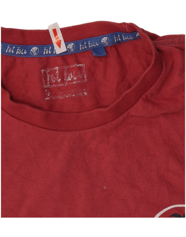 Fat Face Herre grafisk T-shirt Top Lille Pink Cotton Beach