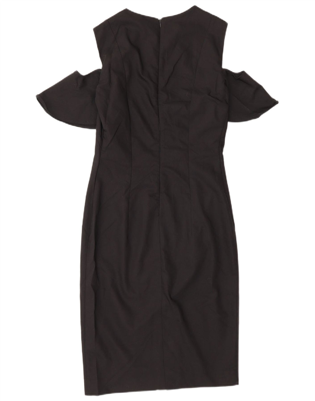 Zara Womens Off Shoulder Sheath Dress UK 12 Medium Black Bomuld