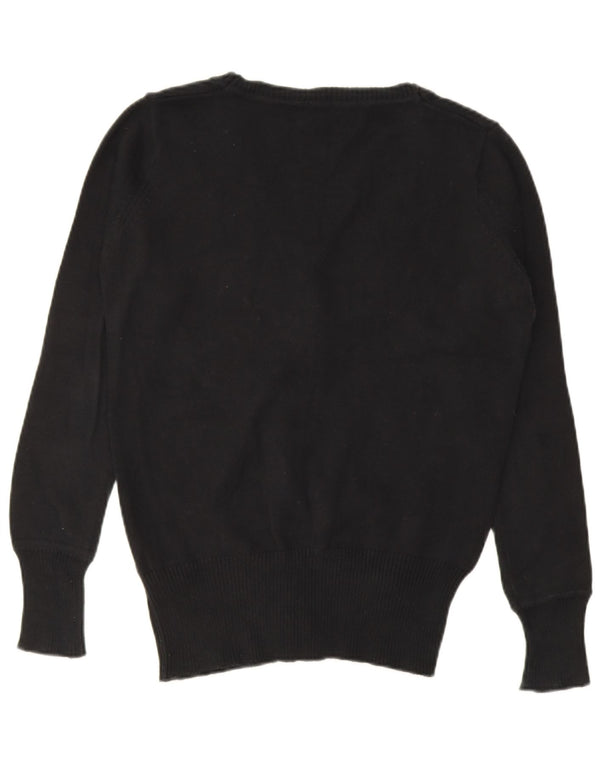 Zara Dame Cardigan Sweater UK 16 Stor Sort Bomuld