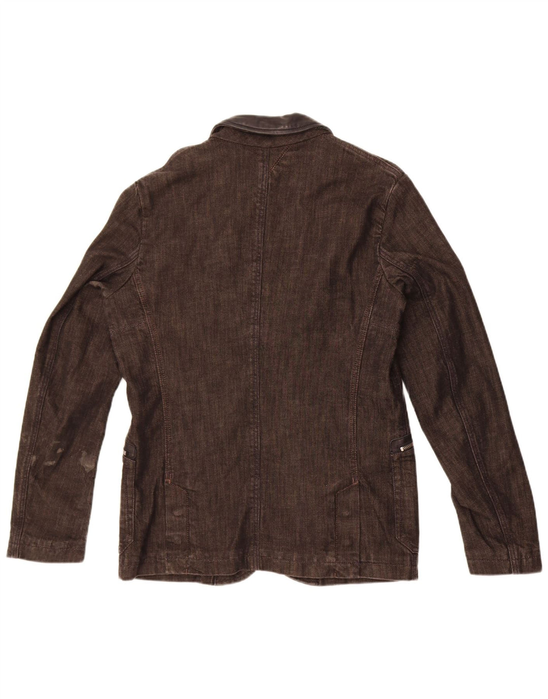 Diesel Herre 3-knaps Denim Blazer Jacket UK 38 Medium Sort Flecked Bomuld