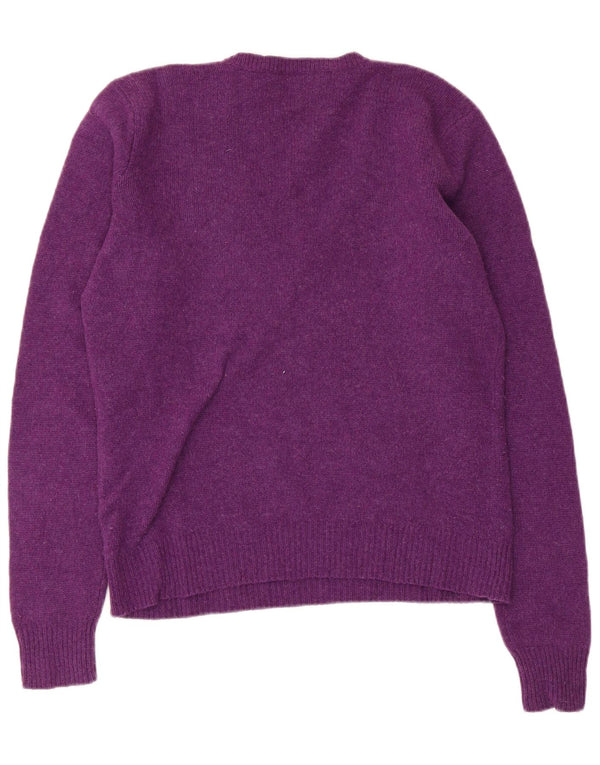 Ralph Lauren Dame V-hals sweater UK 16 Stor lilla uld