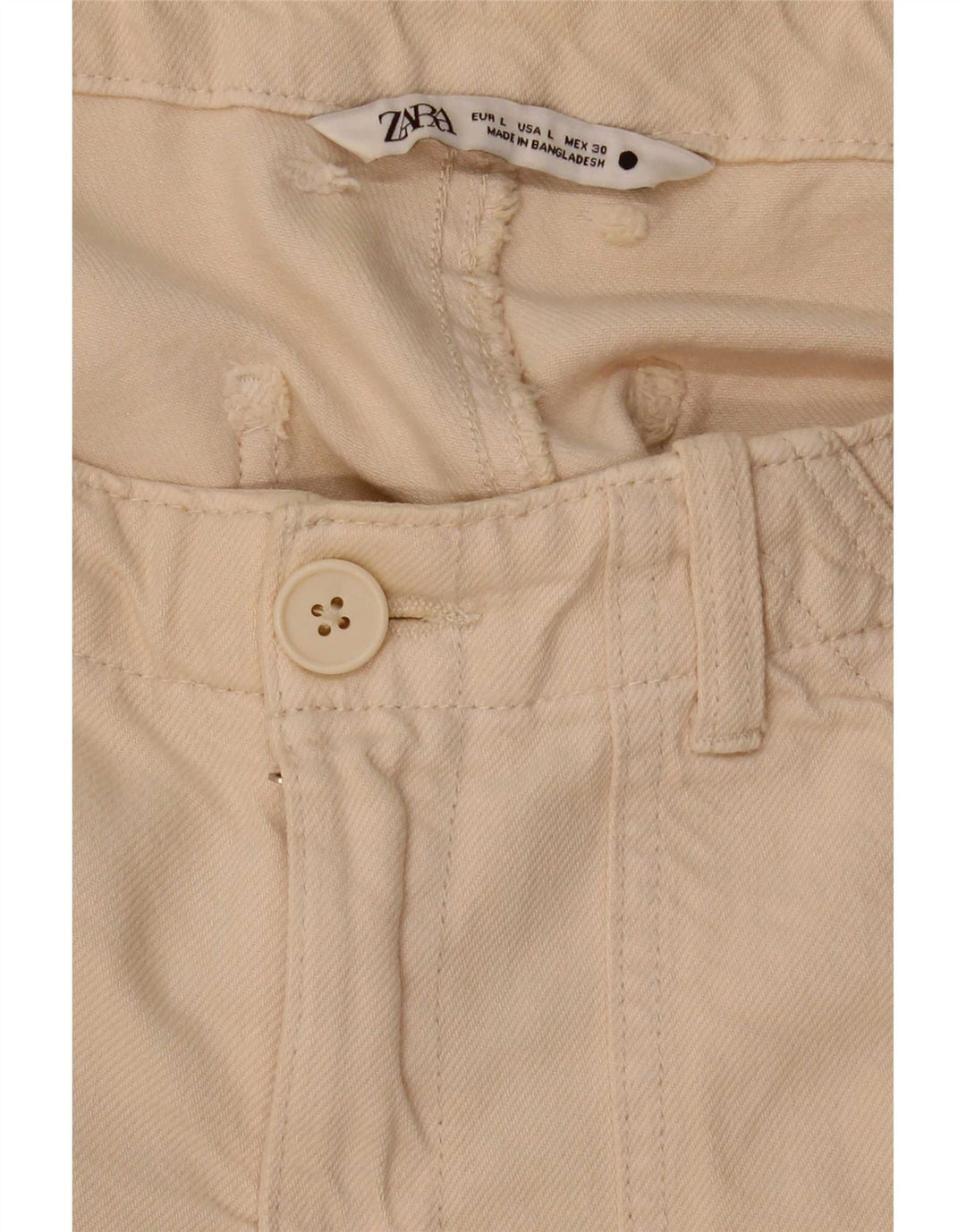 Zara Dame Straight Jeans Large W30 L27 Beige