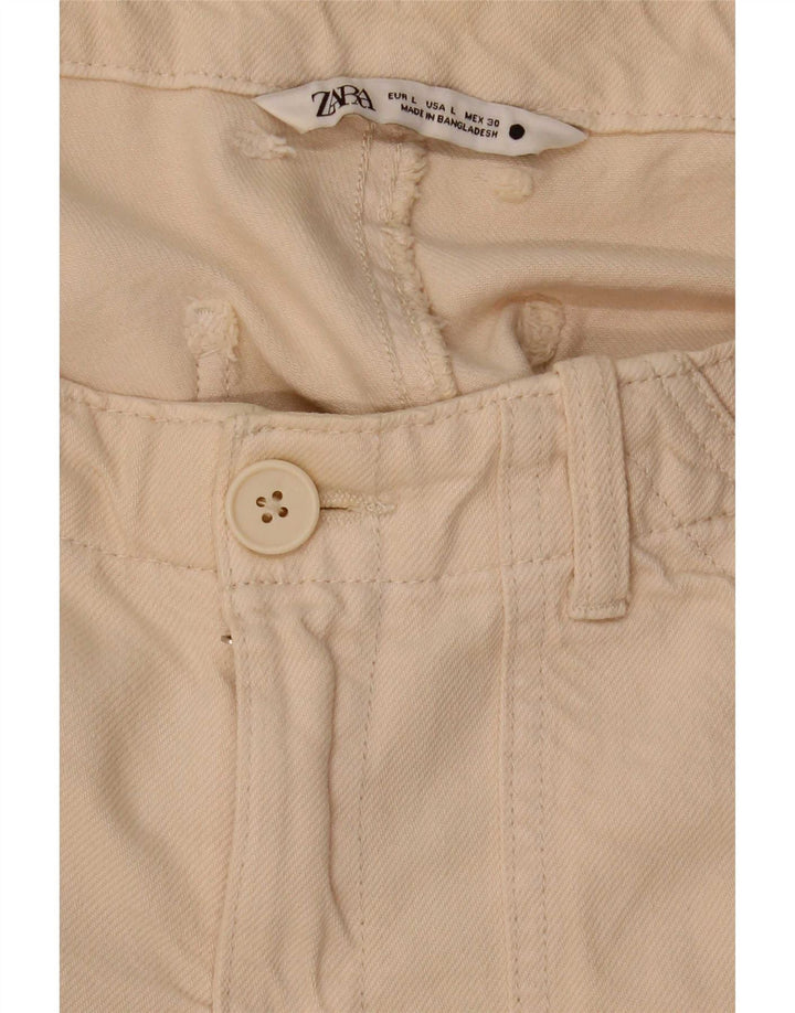 Zara Dame Straight Jeans Large W30 L27 Beige
