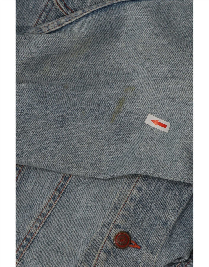 Benetton Dame Crop Denimjakke IT 48 XL Blå Bomuld