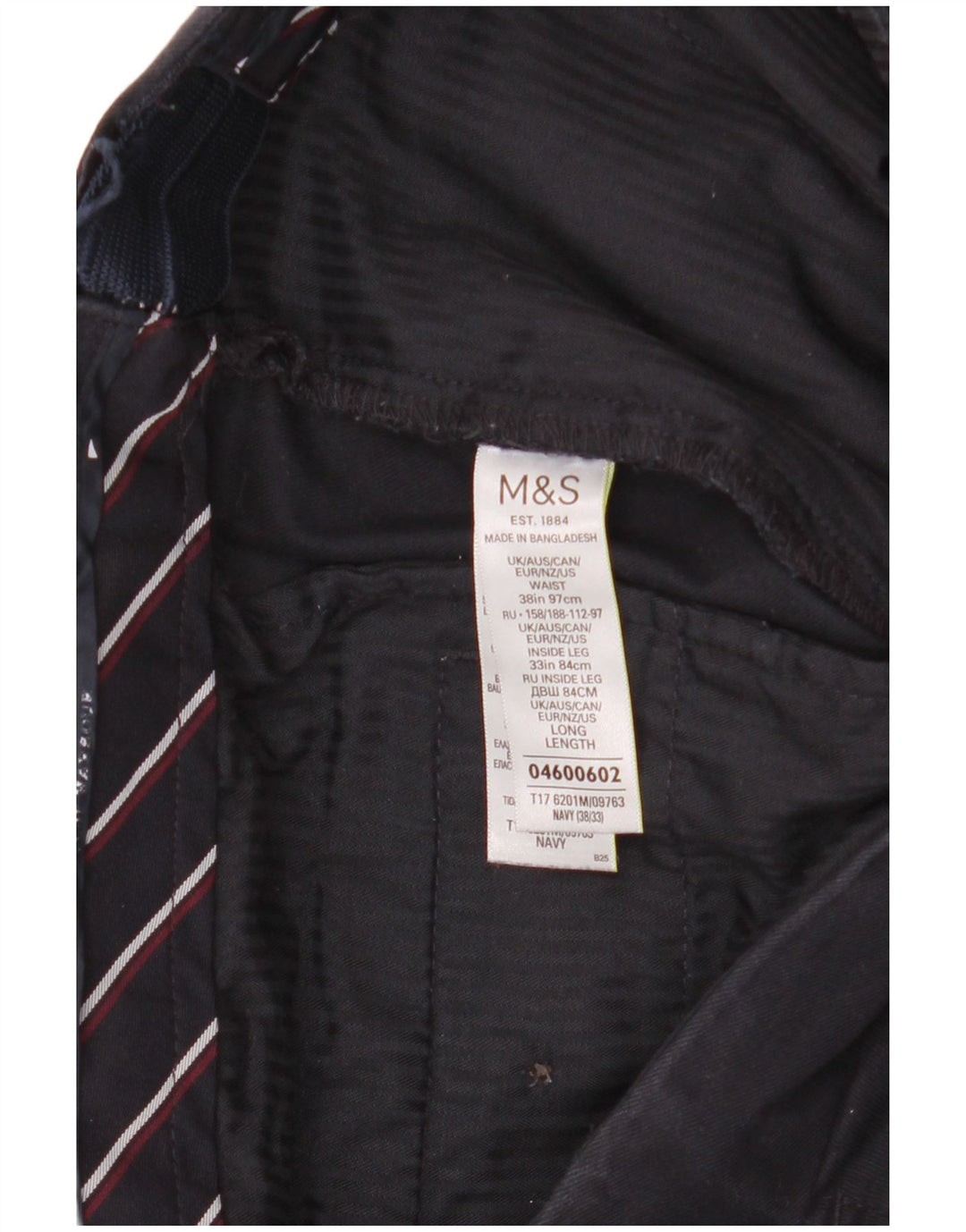Marks & Spencer Herre Blue Harbor Slim Chino Bukser W38 L33 Navy Blue