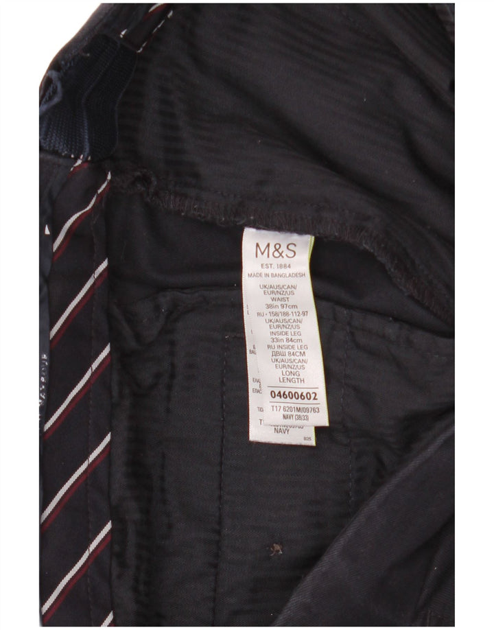 Marks & Spencer Herre Blue Harbor Slim Chino Bukser W38 L33 Navy Blue