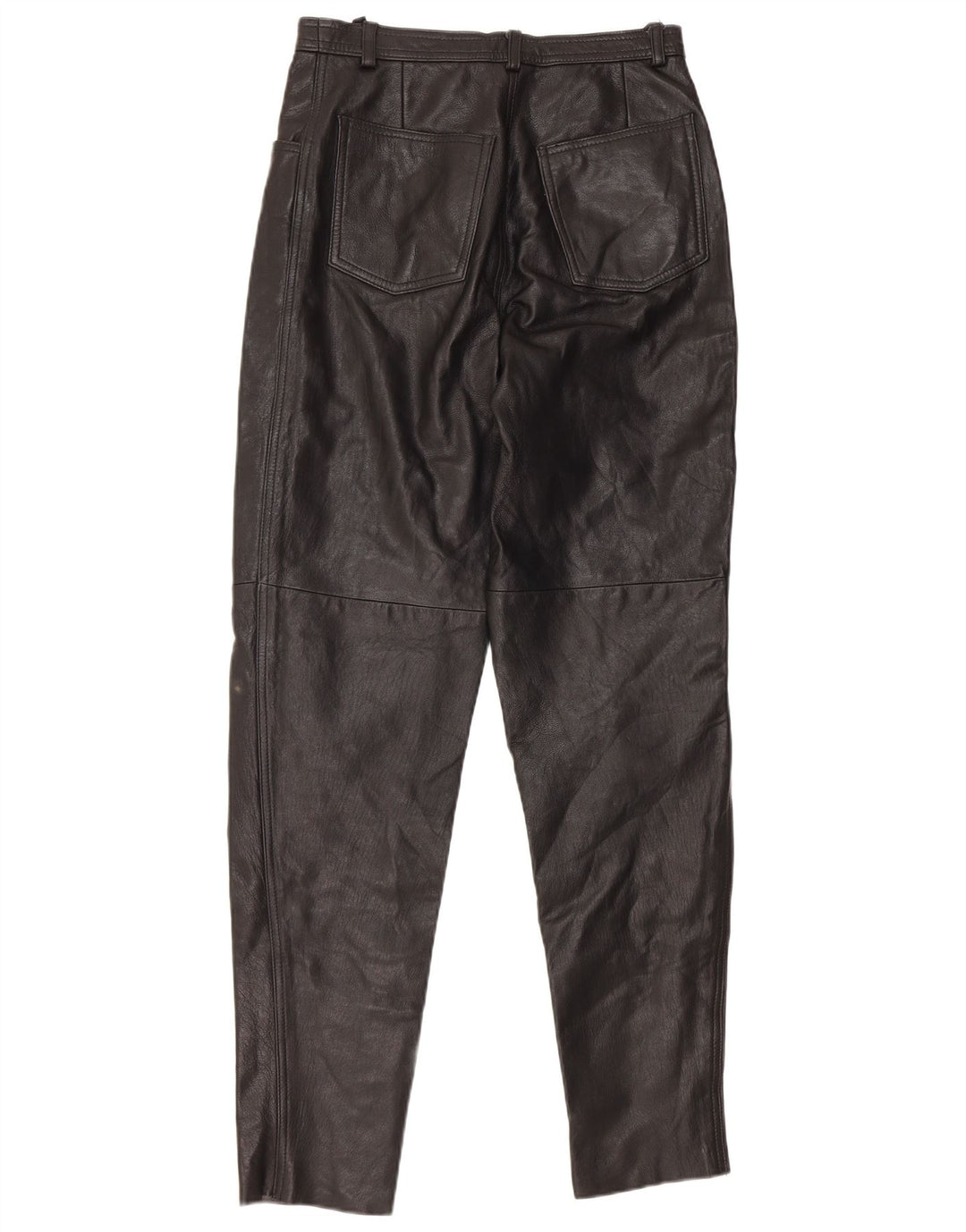 VINTAGE Højtaljede bukser til kvinder IT 46 Large W28 L32 sort læder