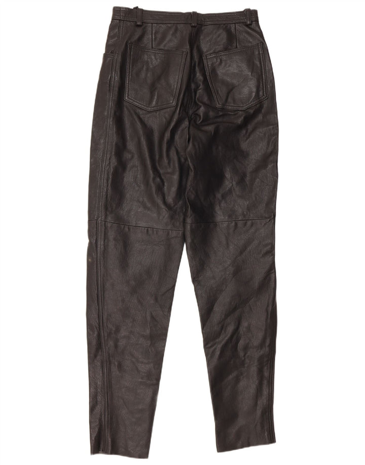 VINTAGE Højtaljede bukser til kvinder IT 46 Large W28 L32 sort læder