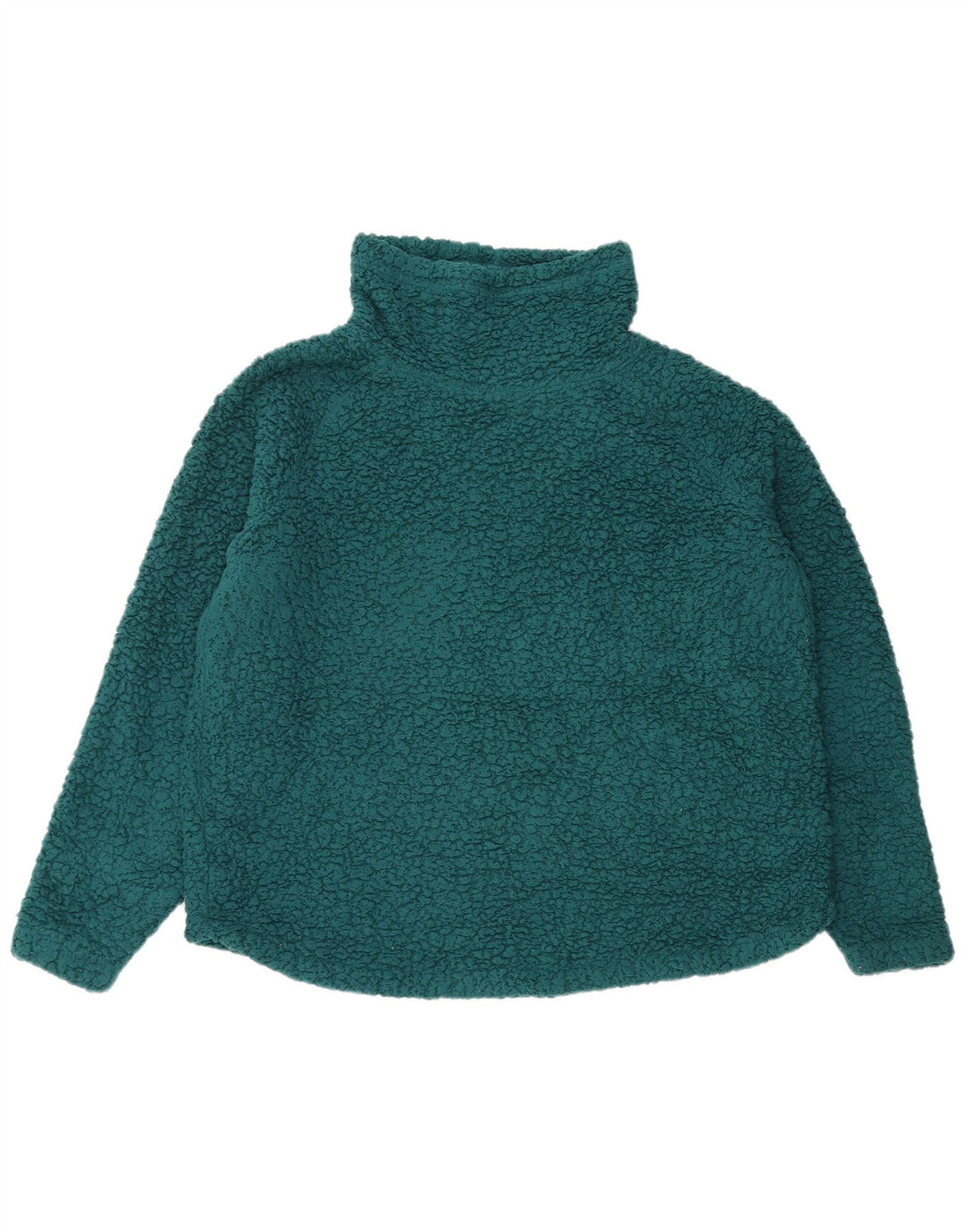 EDDIE BAUER Dame Oversized Fleece Jumper UK 16 Large Green Polyester