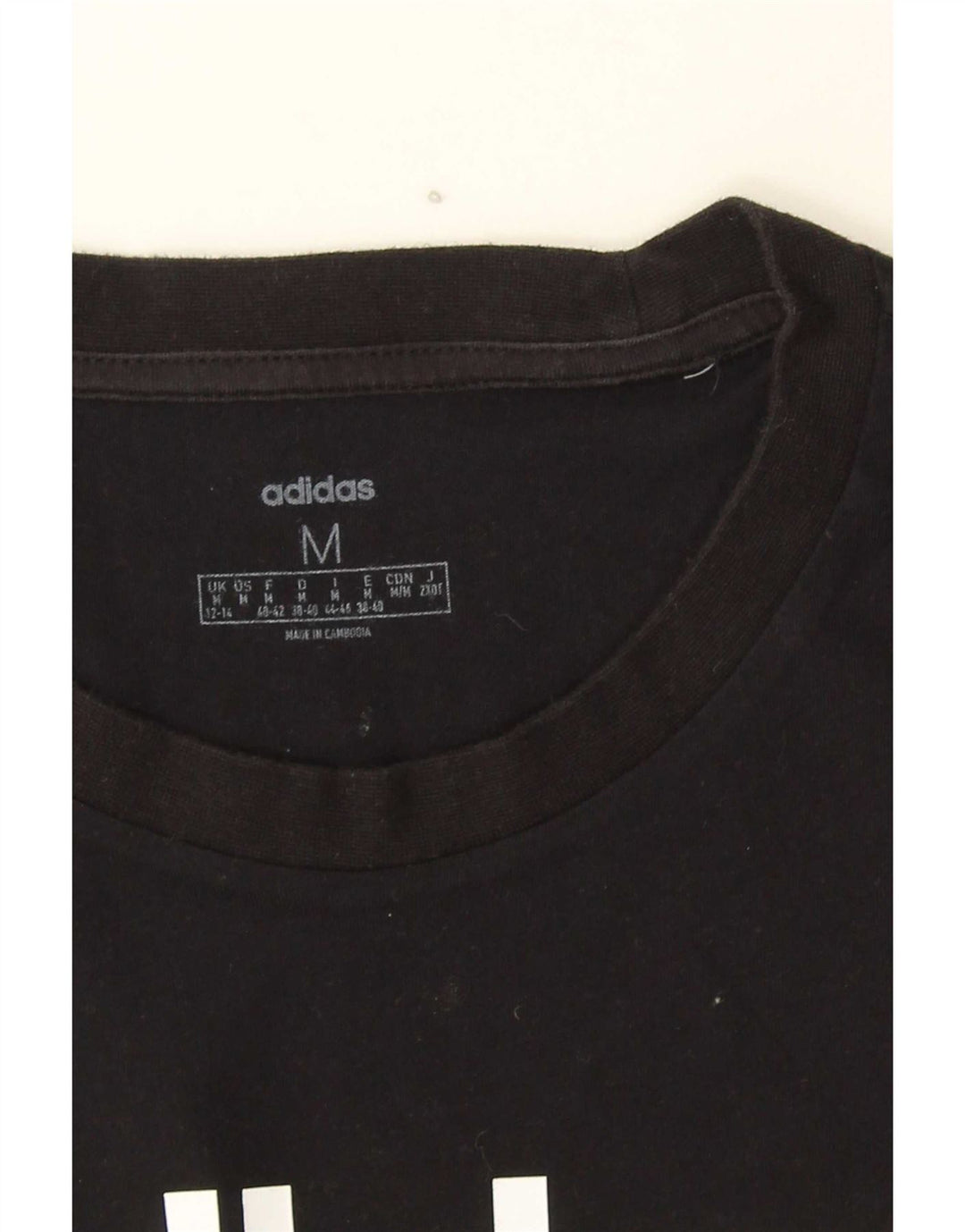 Adidas Dame Grafisk T-Shirt Top UK 12/14 Medium Sort