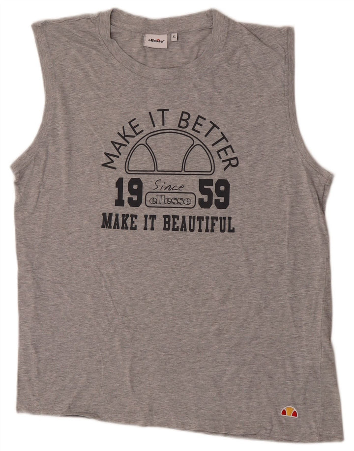 Ellesse Herre Grafisk Vest Top XL Grå Flecked Bomuld