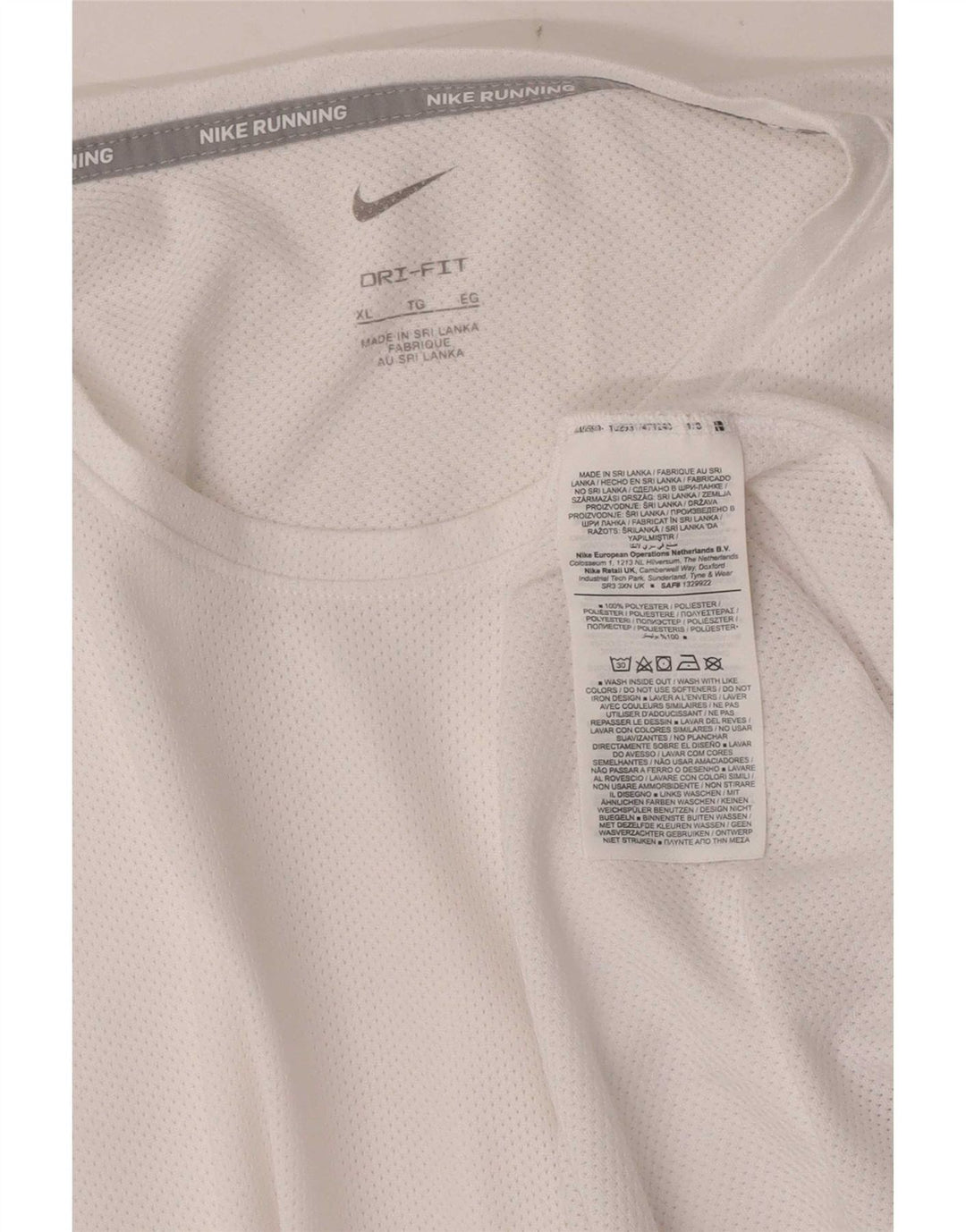 Nike Herre Dri Fit T-Shirt Top XL Hvid Polyester